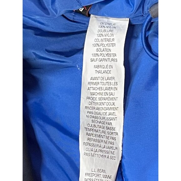L.L. Bean PrimaLoft Insulated Hooded Winter Jacket Gray Blue Size Small - Picture 5 of 15